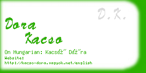 dora kacso business card